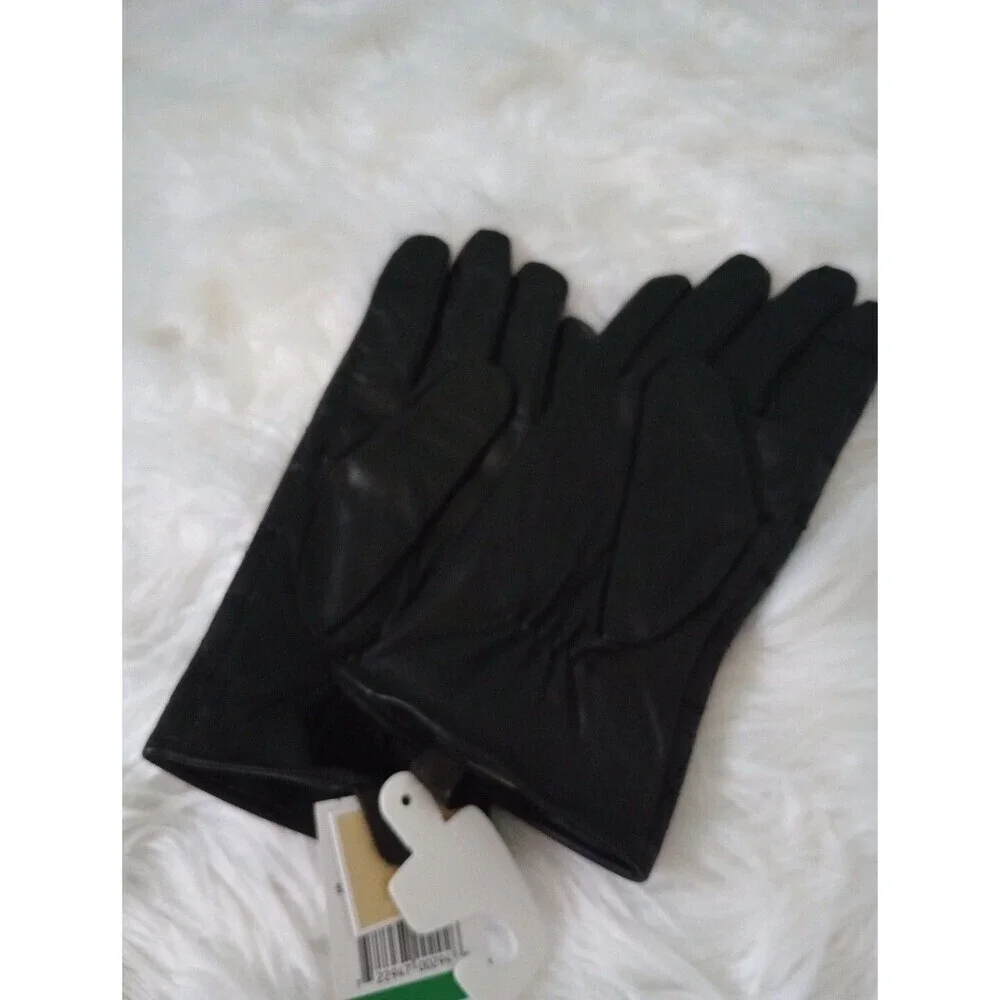Women's NWT Michael Kors Black Quilted Leather Casual Gloves